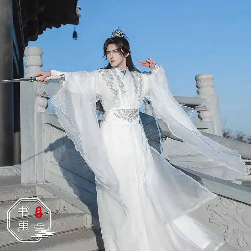 2HA Chu Wanning Cosplay Costume – White Ancient Hanfu Dress Inspired by Mo Ran & Chu Wanning (The Husky and His White Cat Shizun) Chinese Drama Outfit for Halloween, Convention & Roleplay