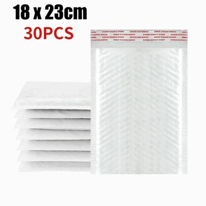 Sobres de burbujas blancos – Sobres de envío acolchados impermeables con autocierre, bolsas de embalaje de burbujas gruesas para envíos seguros (11/15/23 cm)