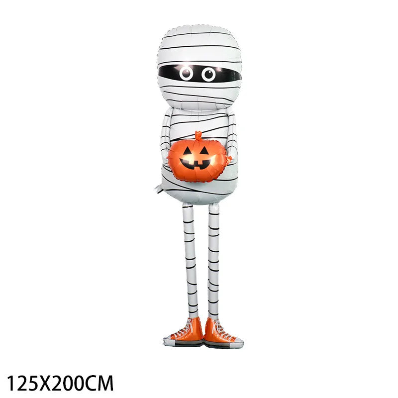 Halloween Aluminum Foil Balloons – Large Standing & Seated Bat, Pumpkin, Ghost & Monster Inflatable Balloons for Halloween Party Decorations