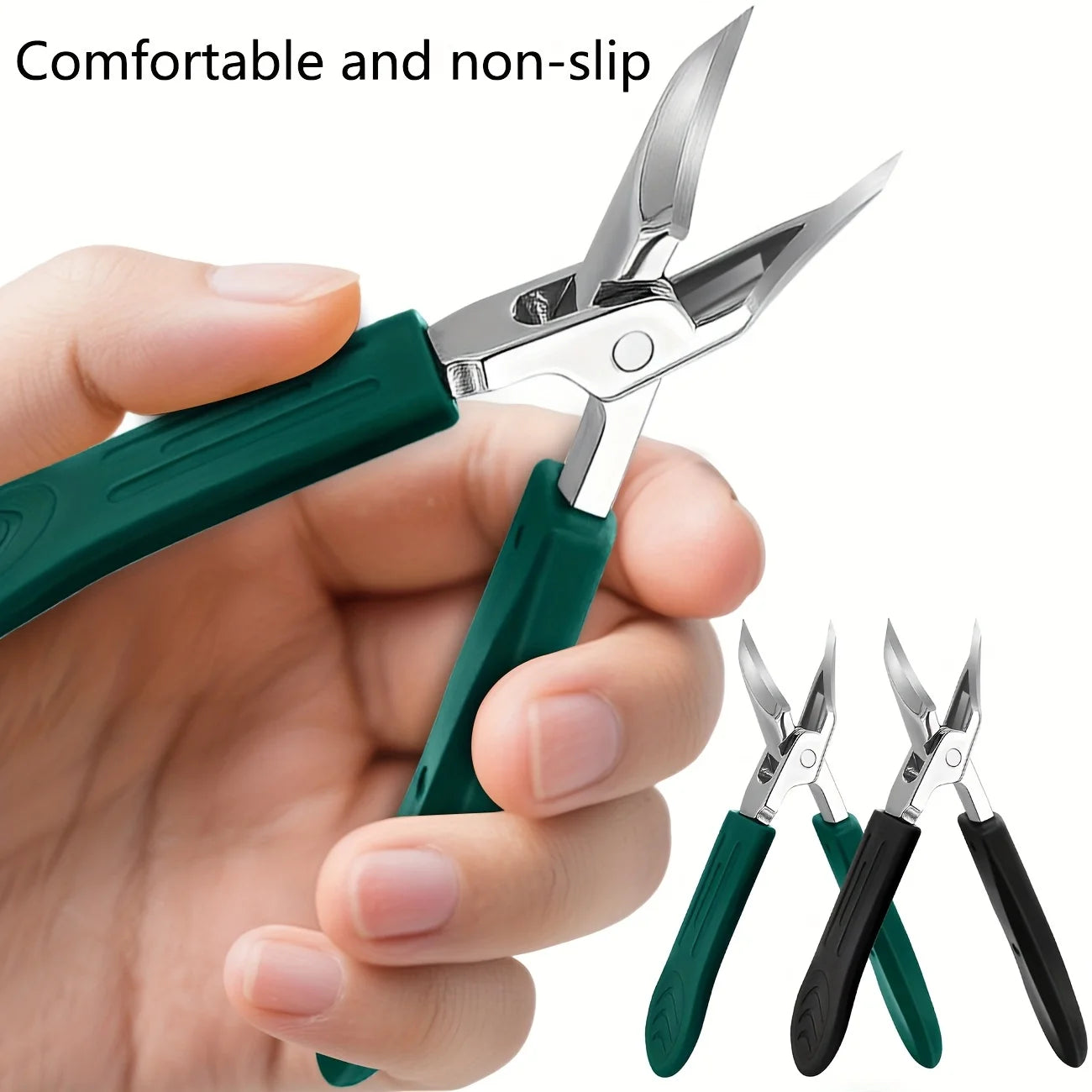Coupe-ongles incarnés robuste en acier inoxydable – Lame ultra-tranchante inclinée à 25° avec poignée souple pour ongles épais