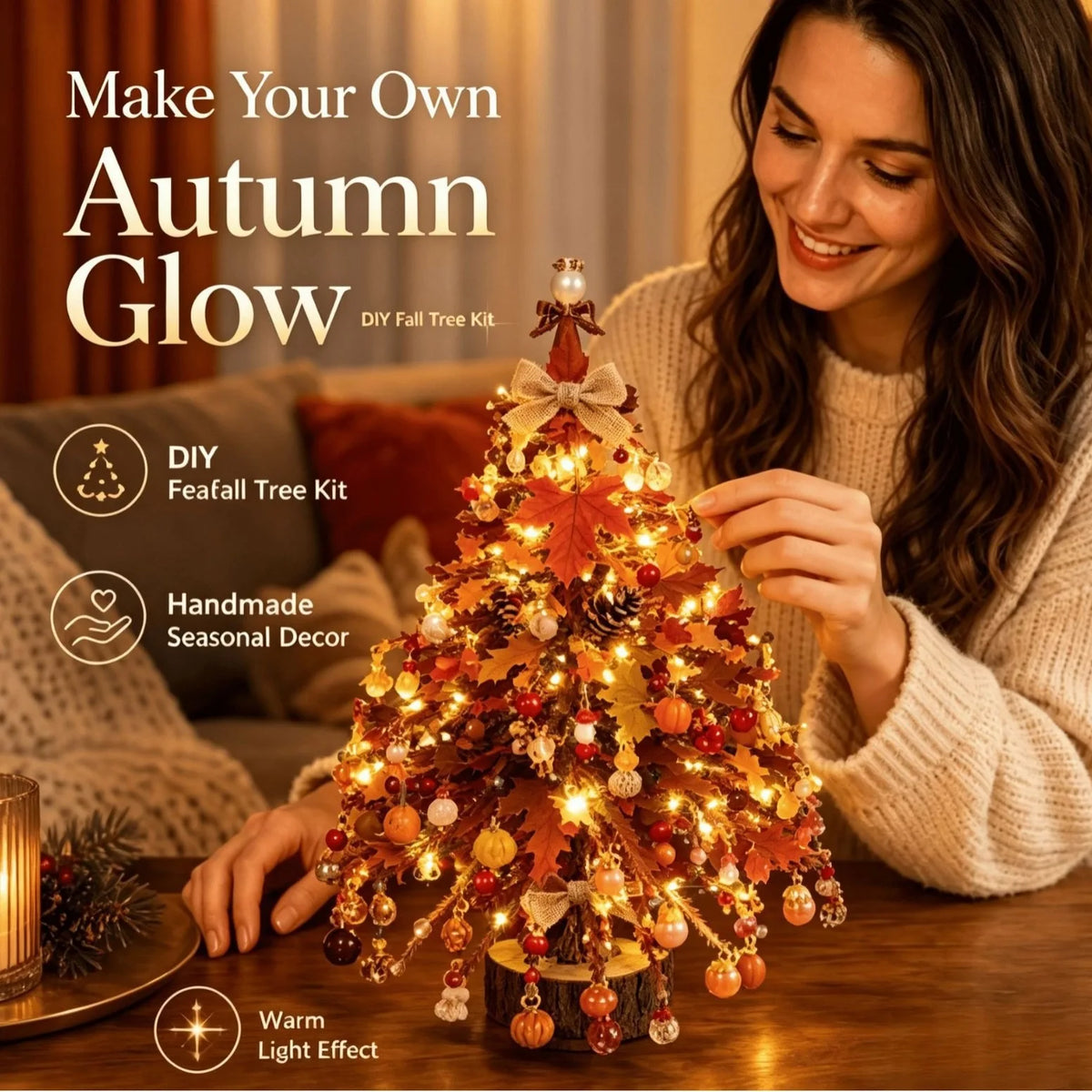 DIY Beaded Christmas Tree Kit – Crystal Bead Holiday Craft Set with LED Lights, Creative Home Decor & Gift for Adults and Kids