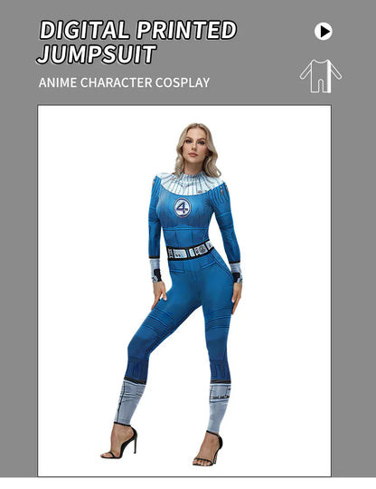 Fantastic Four Cosplay Bodysuit – Susan / Reed Richards Zentai Jumpsuit (Halloween Catsuit Costume)
