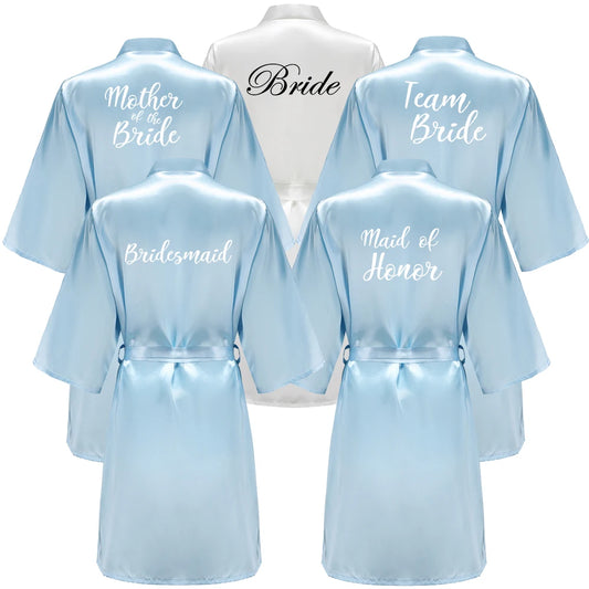 Bata de novia azul para mujer – Bata para la novia, dama de honor, dama de honor, para prepararse, regalo