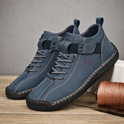 Zapatillas Casual de Cuero Hechas a Mano para Hombre – Zapatos Transpirables de Cuero Genuino, Botines de Exterior para Uso Diario