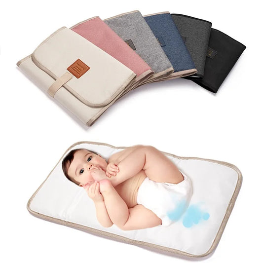 Cambiador de pañales plegable e impermeable para bebés – Colchoneta portátil de tela Oxford para recién nacidos y niños pequeños