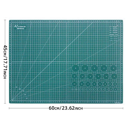 A2 Self-Healing Cutting Mat – Large 23.6×17.7 Inch Craft Mat with Grid Surface for DIY, Quilting & Office Use