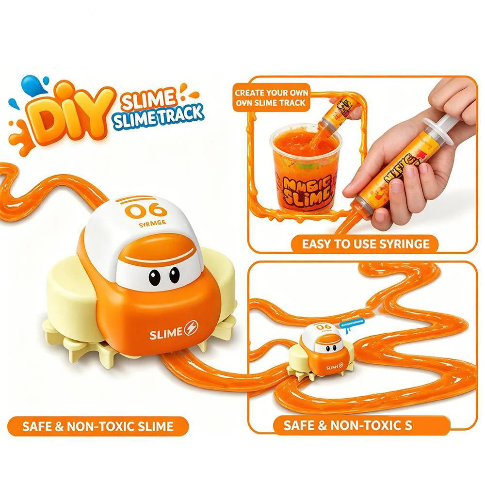 DIY Slime Track Car Set – Electric Toy Car with Draw-Your-Own Track, Non-Toxic Slime Paste & Creative Stress Relief Fun