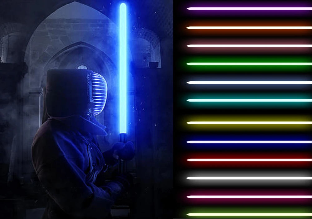 RGB Metal Lightsaber – Dueling Smooth Swing Laser Sword, 16 Color Changing & 16 Sound Effects, FOC Rave Flashing Toy Saber