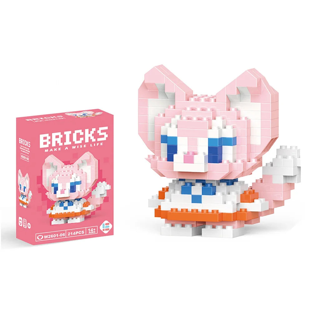 Disney Stitch & LinaBell Building Blocks Set – Cartoon Character Figures, DIY Assembly Bricks & Creative Construction Toy Gift for Kids