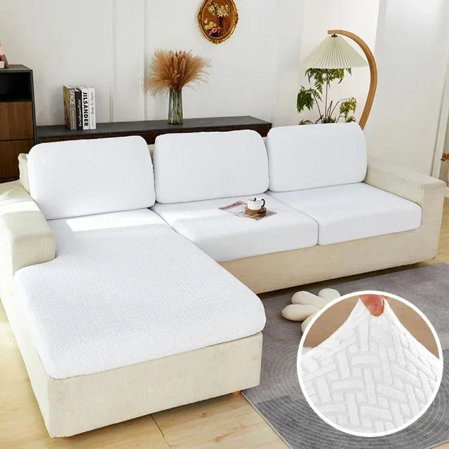Stretch Jacquard Sofa Seat Cushion Cover – Washable Furniture Protector for Sectional & Loveseat Sofas