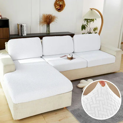 Stretch Jacquard Sofa Seat Cushion Cover – Washable Furniture Protector for Sectional & Loveseat Sofas