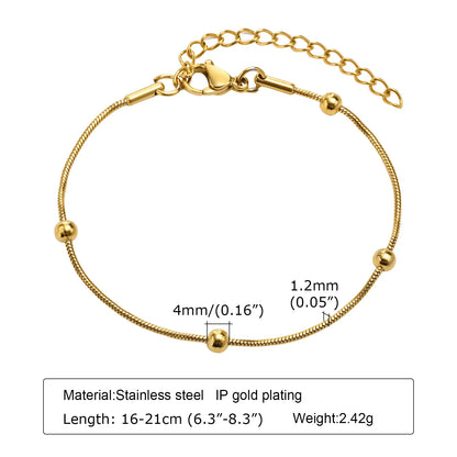 Waterproof Stainless Steel Chain Bracelet – Gold Plated Stackable Link Bracelet for Women | Trendy Fashion Jewelry Gift
