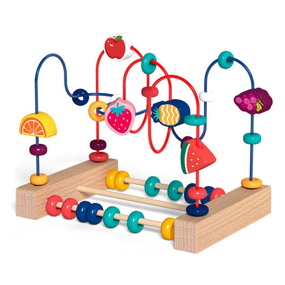 Jouet Montessori en bois de montagnes russes – Labyrinthe de perles pour bébé, boulier d'apprentissage des mathématiques pour les tout-petits de 1 à 3 ans, cadeau de développement éducatif précoce