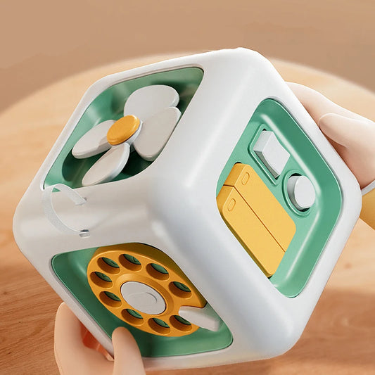 Cubo de actividades Montessori 6 en 1 – Juguete sensorial para el desarrollo de la motricidad fina y el aprendizaje temprano del bebé