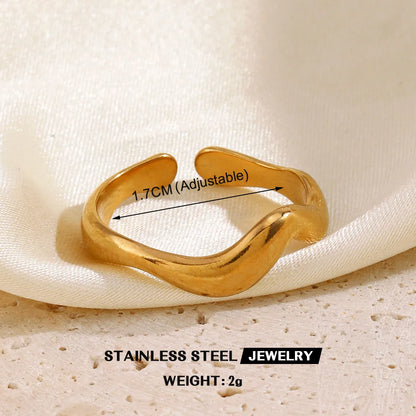 Gold Stainless Steel Heart Ring – Waterproof Hollow Heart Finger Ring for Women | Minimalist Fashion Jewelry Gift