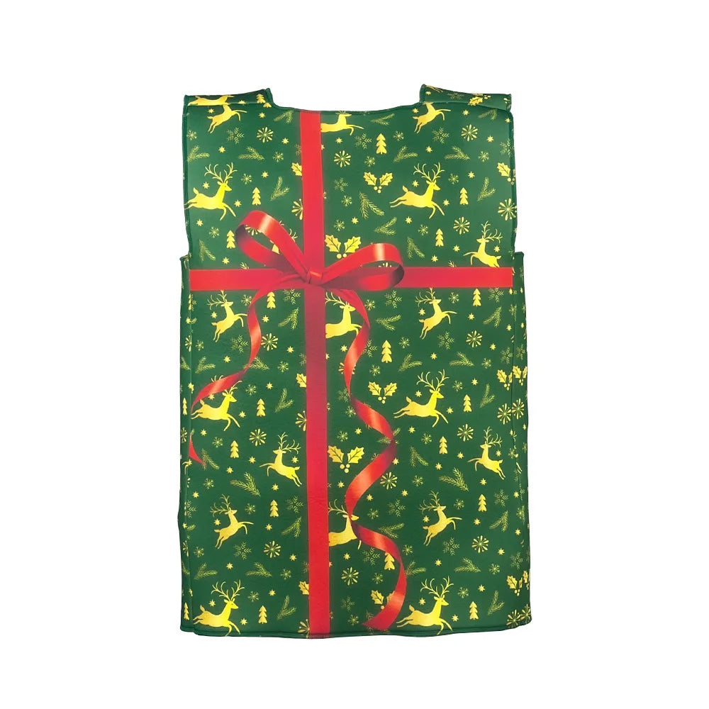 Adult Christmas Gift Box Costume, Funny Present Box Cosplay Outfit for Women and Girls, Novelty Christmas Party Dress-Up Costume for New Year, Family Matching, Stage Shows and Holiday Events