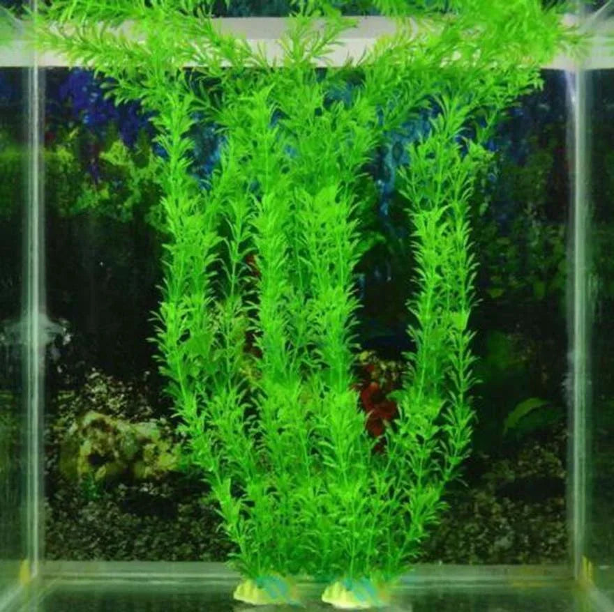Artificial Green Aquarium Plants – Plastic Water Weed & Grass Decorations for Fish Tanks, Aquatic Landscaping & Aquascaping