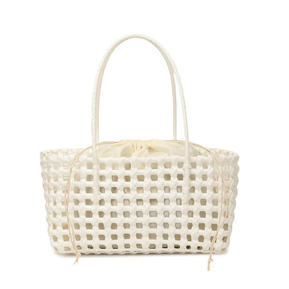 Bolso Cesta de Paja Tejido a Mano para Mujer – Bolso de Hombro de Ratán, Bolso de Playa de Verano para Mujer, Cartera de Viaje de Diseño para Compras, Vacaciones y Salidas Casuales