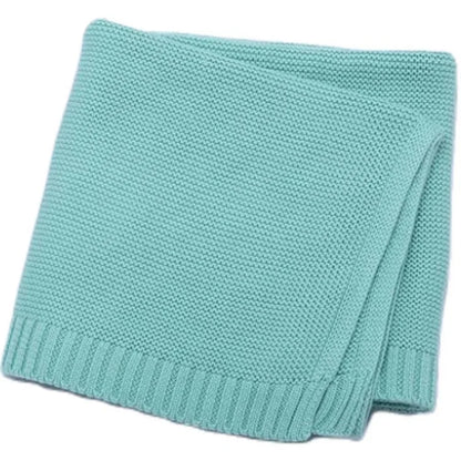 Personalized Baby Knitted Blanket – Custom Name Cotton Newborn Wrap for Winter Warmth & Comfort