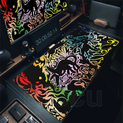 Japan Anime Gamer XXL Desk Mat – Eevee Kawaii Extended Mouse Pad (900×400 Gaming Keyboard & Mouse Pad)