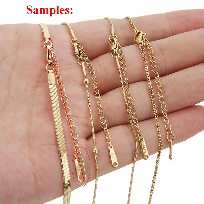 10 chaînes d'extension en acier inoxydable avec fermoirs mousquetons – Rallonges pour colliers et bracelets DIY