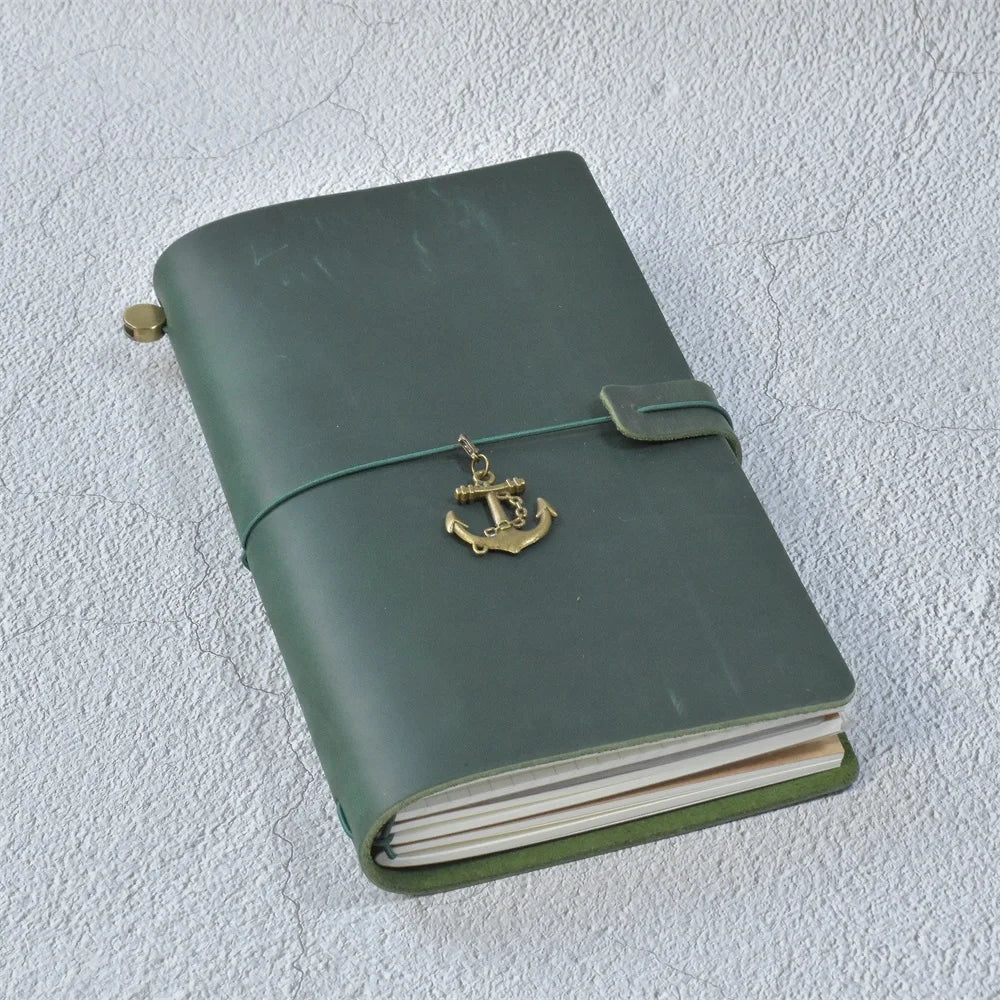 Genuine Leather Refillable Travel Journal – Handmade Retro Diary, Sketchbook & Notebook