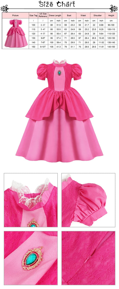 Vestido de disfraz de princesa para niña – Traje de fiesta de cuento de hadas para Halloween, carnaval y regalos de cumpleaños