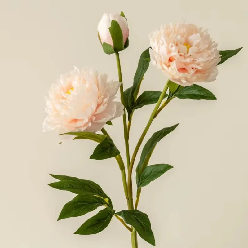 3 Heads Artificial Peony Flower Branch – 75cm Realistic Faux Peony Stem for Wedding Decor, Christmas Table Centerpieces, Home Decoration & Floral Arrangements