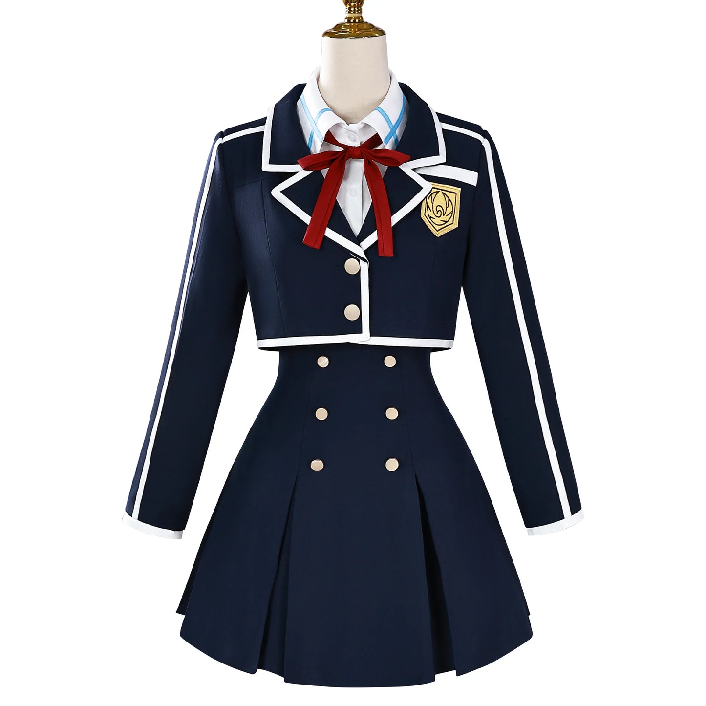 Asuna Cosplay Costume – Anime Yuuki Asuna Coat, Shirt & Short Skirt Set with Wig (Halloween/Party Outfit)