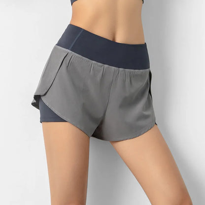 Women’s Sport Running Shorts Double Layer Yoga Gym Fitness Jogging Training Summer Short Pants