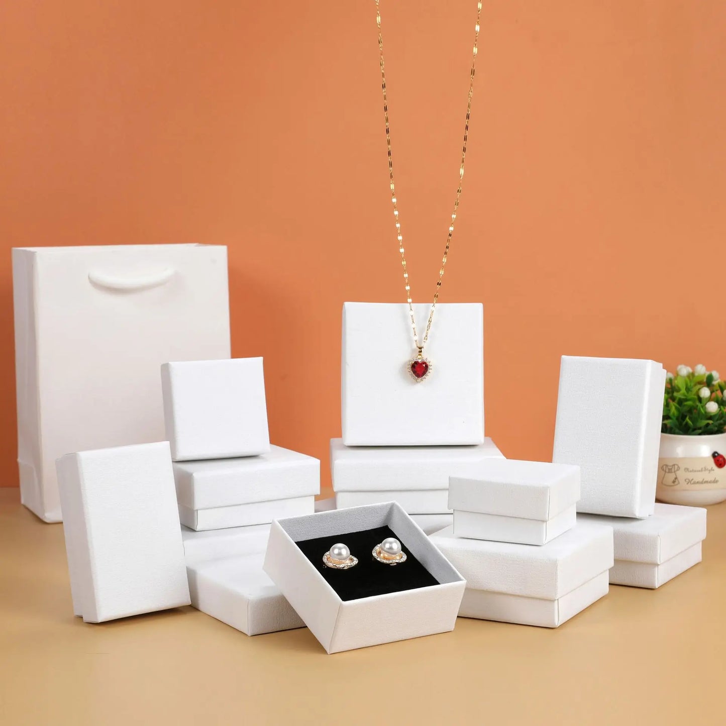 12PCS Paper Jewelry Gift Boxes for Rings, Earrings, Bracelets & Necklaces – Black & Gray Display Cases