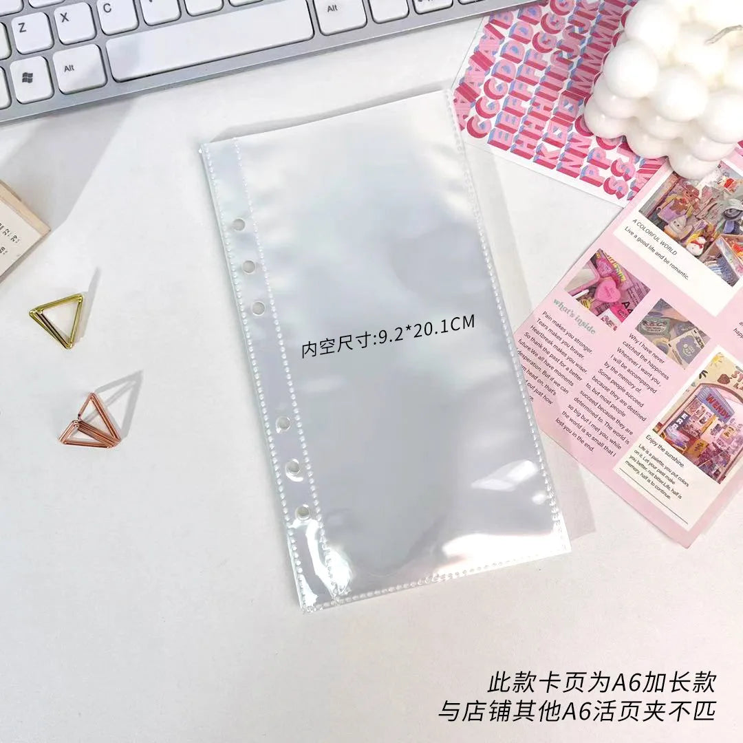 A6 Transparent File Holder Notebook – 6 Hole PVC Loose Leaf Binder Document Storage Pouch