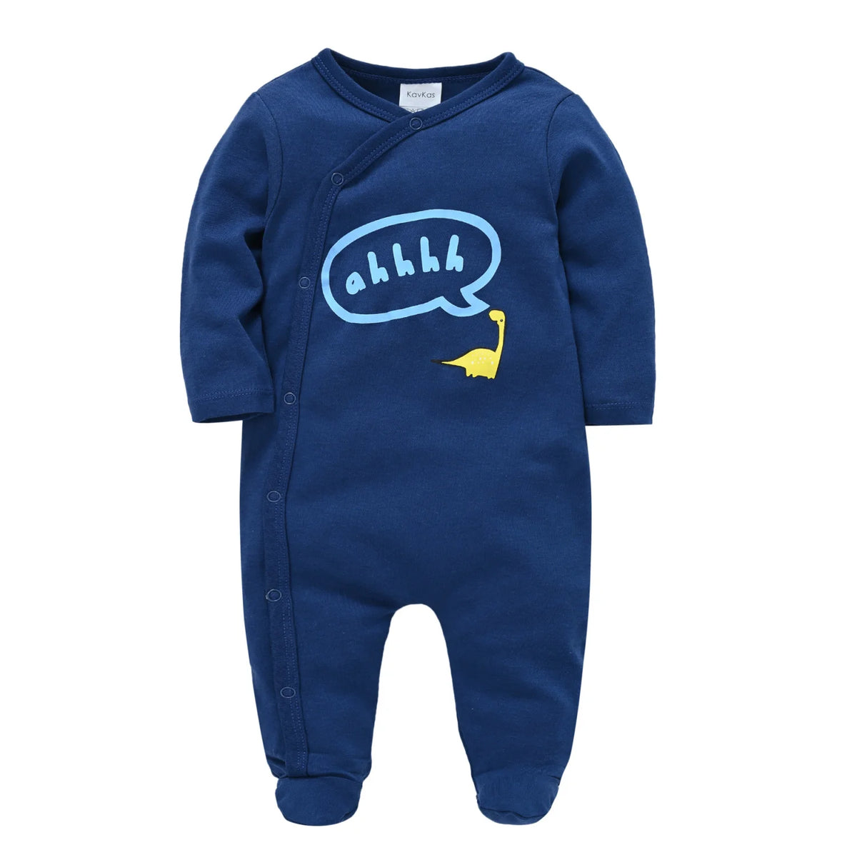 Spring Baby Boy Cotton Romper – Blue Bear Print Knit Jumpsuit & Newborn Overalls Pajamas, Soft Casual Outfit for Infants & Toddlers