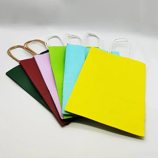 10/30/50 BOLSAS DE REGALO DE PAPEL DE COLOR CON ASAS – Bolsas de compras para Navidad, Día de San Valentín, bodas, joyería y empaques para regalos de fiestas