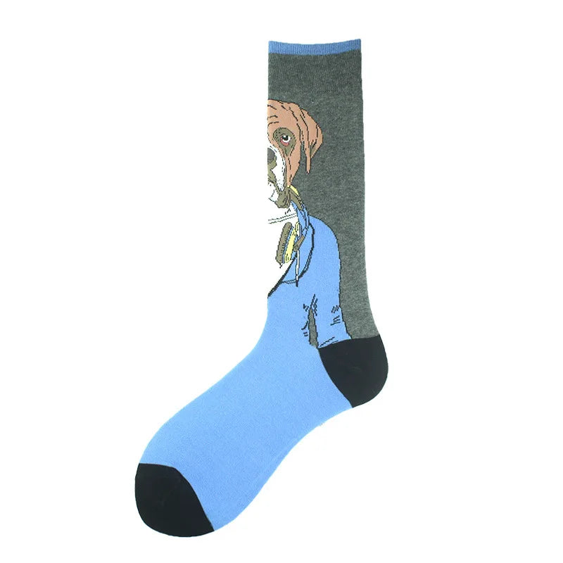 Funny Cotton Novelty Crew Socks – Alien, Planet, Shark, Dinosaur, Skateboard & Math Designs for Men & Women