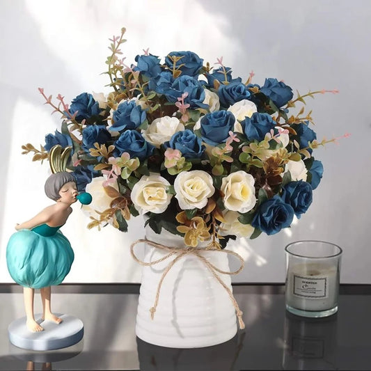 Flores de Rosas de Seda Artificial – Decoración de Ramos de Boda, Guirnaldas Florales DIY y Decoración de Pared, Arreglos para Festivales en el Hogar, Accesorios de Fotografía y Suministros para Manualidades de Scrapbooking