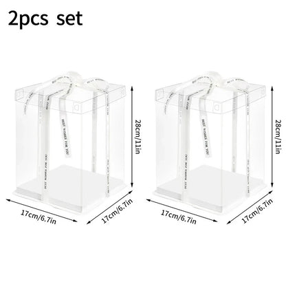 Boîte Cadeau Transparente pour Gâteaux, pour Boulangeries, Desserts, Mariages, Anniversaires et Emballages de Fête