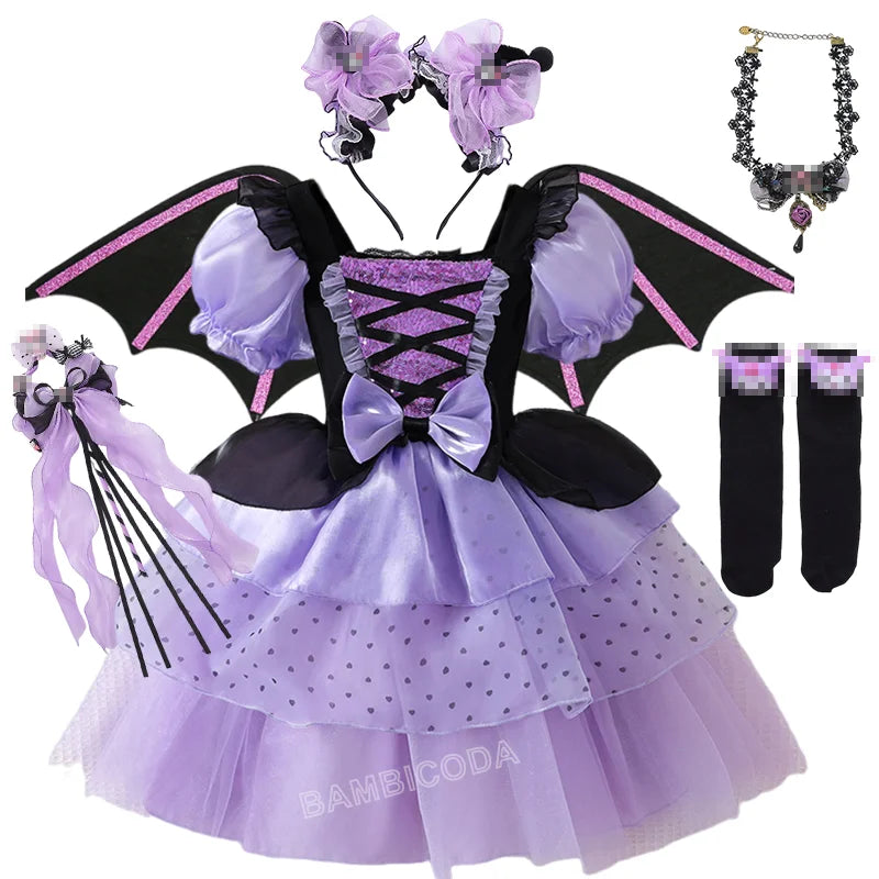 2026 Gothic Lolita Witch Costume Dress – Japanese-Inspired Ruffle Bow Princess Dress for Halloween, Christmas & Parties