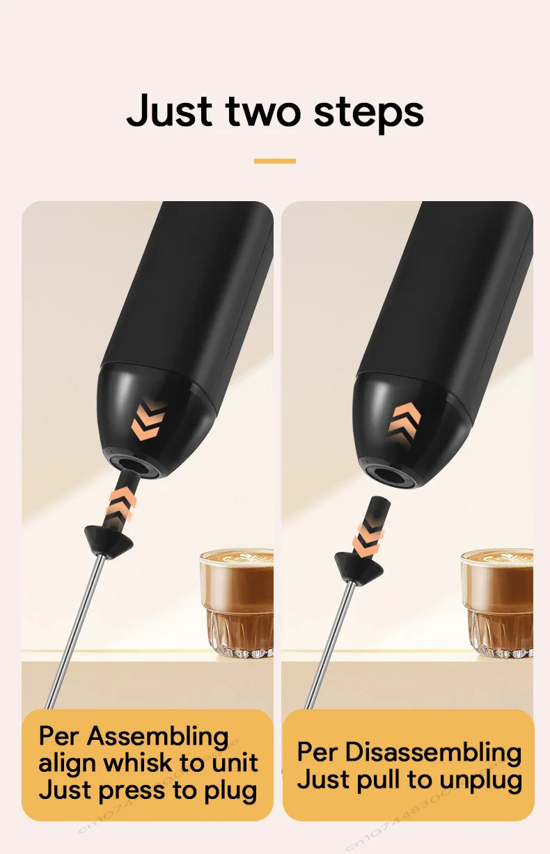 USB Rechargeable Milk Frother – 3-Speed Handheld Foam Maker for Coffee, Lattes & Matcha