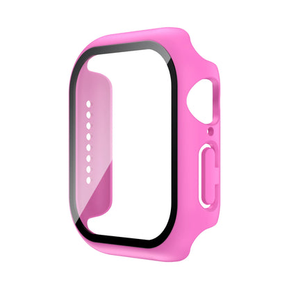 Funda con protector de pantalla de cristal templado para Apple Watch Series 10, 9, 8, 7, 6, SE y 5 (38 mm-46 mm) – Cubierta protectora completa 2 en 1