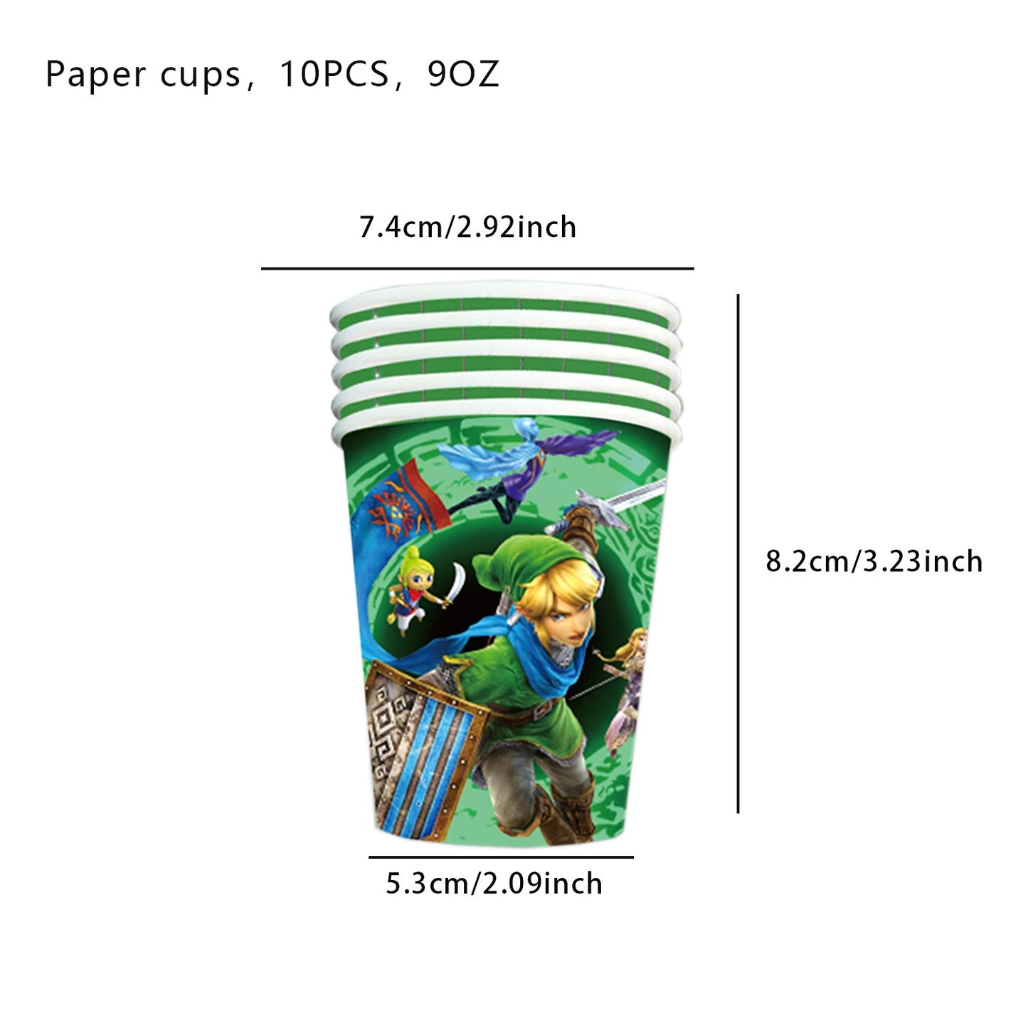 The Legend of Zelda Birthday Party Decorations Disposable Tableware Set – Cups, Plates & Napkins for Kids Birthday Party Supplies & Baby Shower Toys