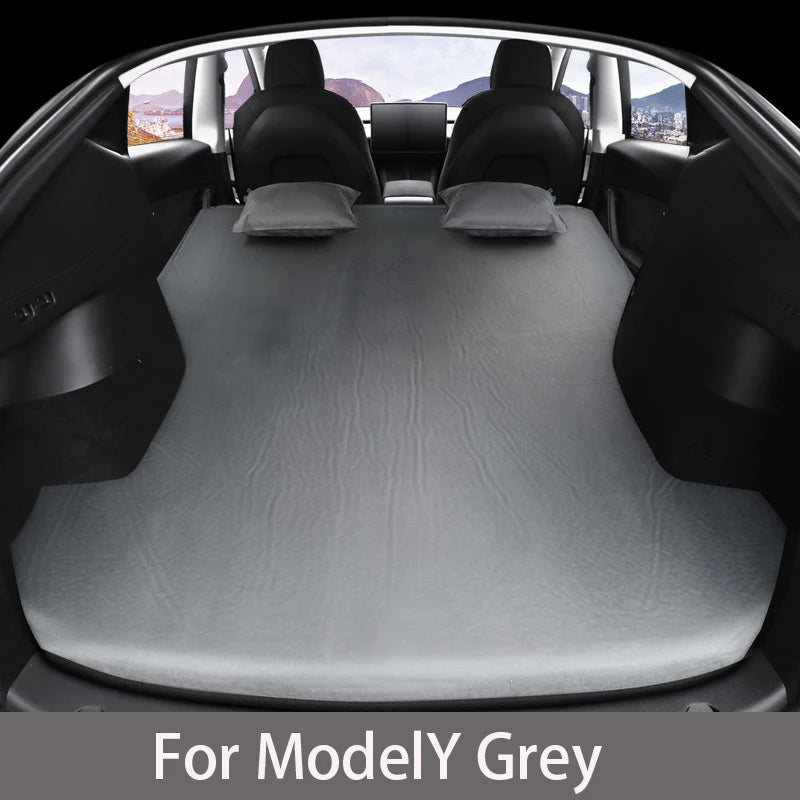 Matelas pneumatique gonflable pour Tesla Model 3 et Model Y (2017–2026) – Lit de voyage en daim pour le camping, les road trips et les aventures en plein air