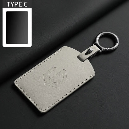 Funda protectora de cuero genuino para llave de coche LEAPMOTOR B01, C10, C11 y C16 – Kit prémium de protección de mando a distancia y tarjeta llave