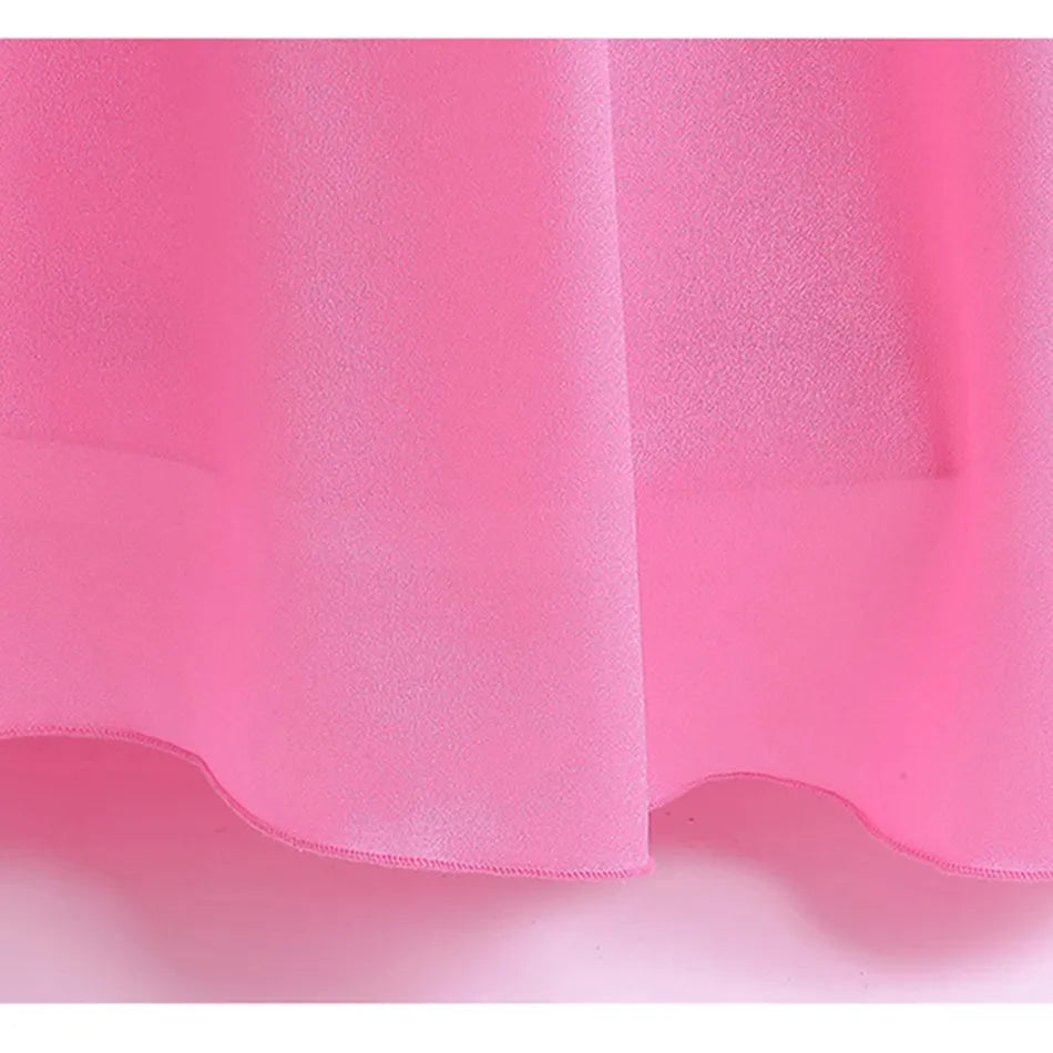Princess Peach Cosplay Dress – Bubble Sleeve Princess Costume for Kids, Summer Halloween & Christmas Party Outfit