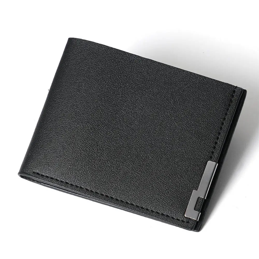 Billetera de cuero de gran capacidad para hombre con ventana para identificación, ranuras para tarjetas y monedero.