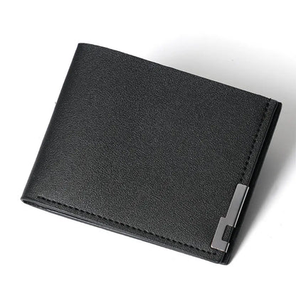 Billetera de cuero de gran capacidad para hombre con ventana para identificación, ranuras para tarjetas y monedero.