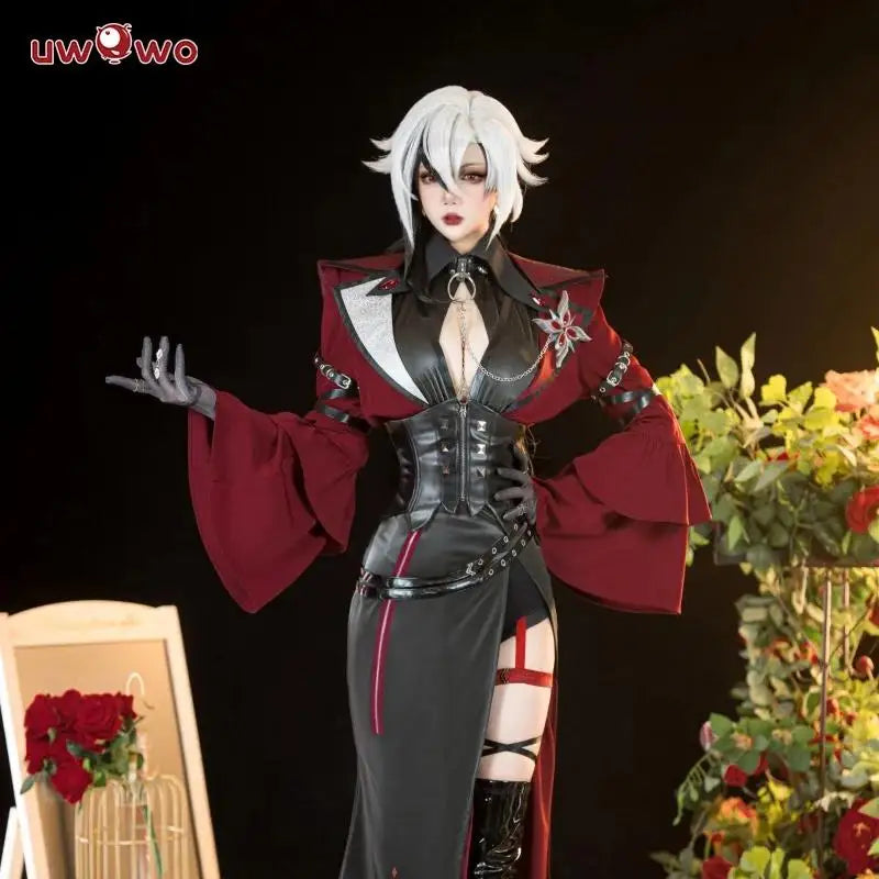 UWOWO Genshin Impact Arlecchino “The Knave” Cosplay Costume – Music Concert / Halloween Outfit