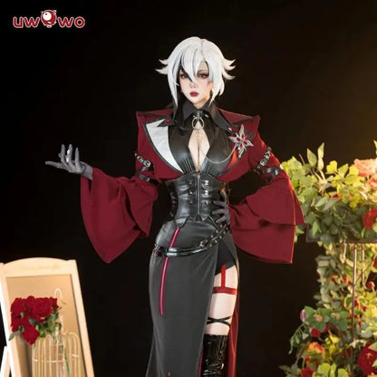 UWOWO Genshin Impact Arlecchino “The Knave” Cosplay Costume – Music Concert / Halloween Outfit