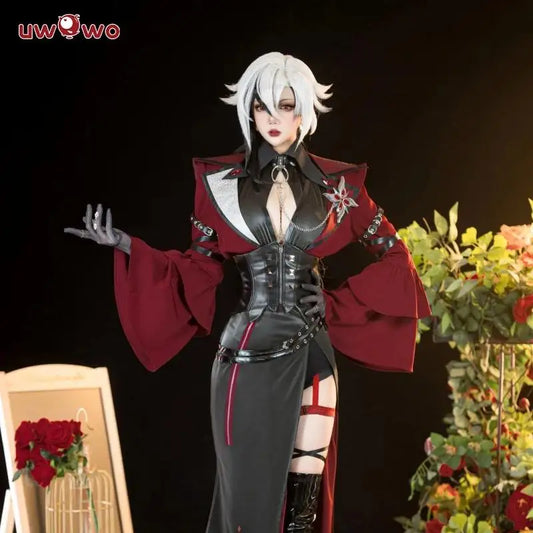 UWOWO Genshin Impact Costume Cosplay Arlecchino « La Marionnette » – Tenue de Concert / Halloween