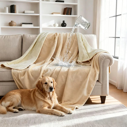 Waterproof Reversible Blanket – Leakproof Bed & Sofa Protector for Adults, Kids & Pets